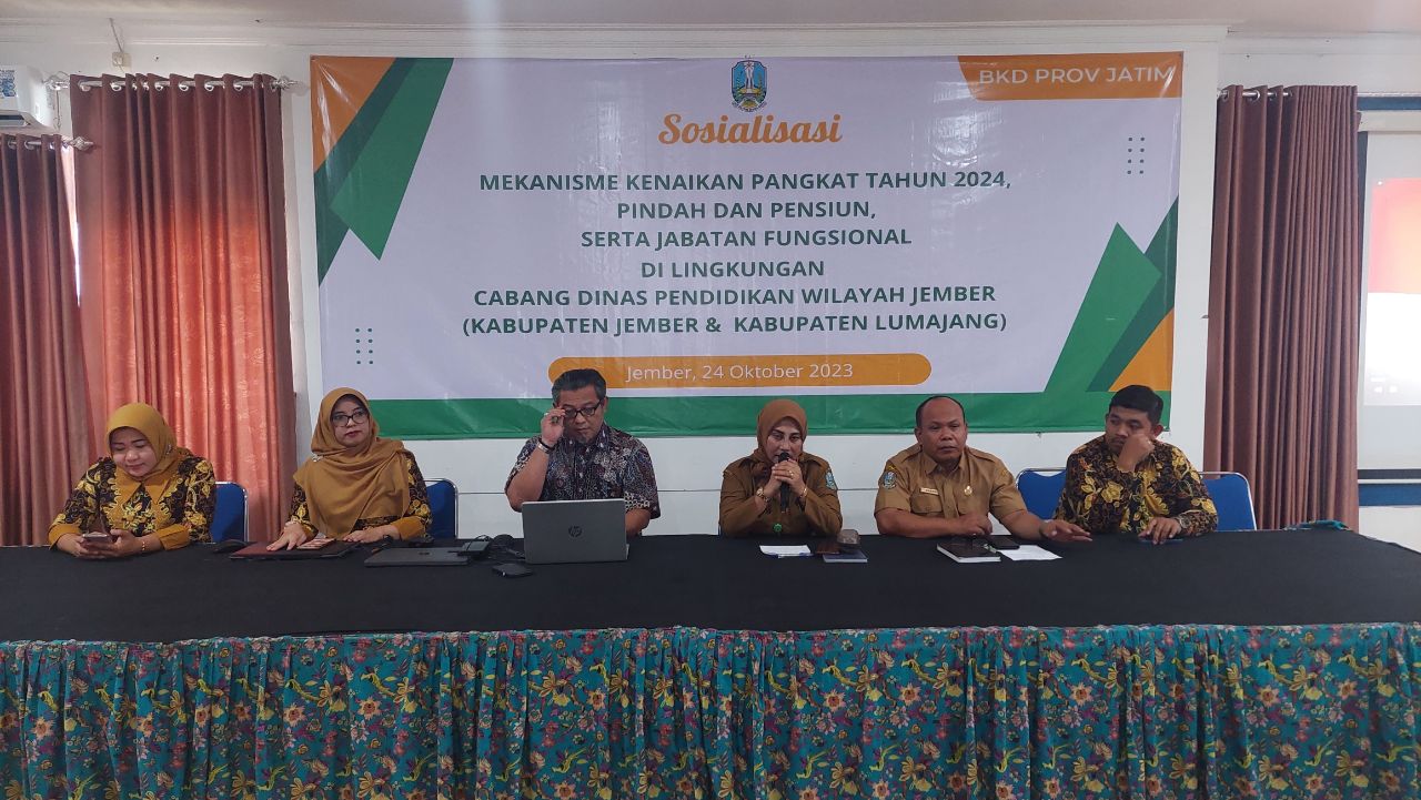 Sosialisasi Mekanisme Kenaikan Pangkat Tahun 2024, Pindah dan Pensiun, serta Jabatan Fungsional di Lingkungan Cabang Dinas Pendidikan Wilayah Jember